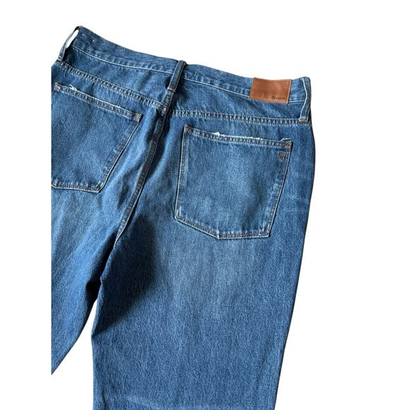Madewell Knee Rip Plus Classic Straight Jeans Jade Wash Size 32 - Picture 7 of 11